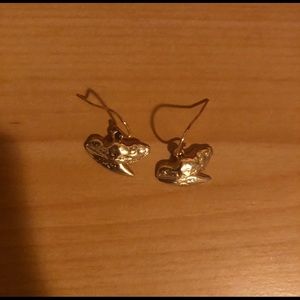 14kt Gold plated shark tooth earrings